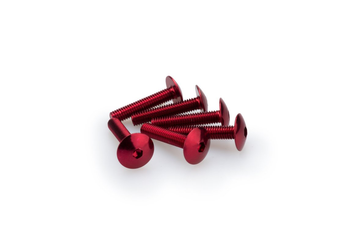 pack de 6 tornillos de aluminio de cabeza abombada m6 x 30mm