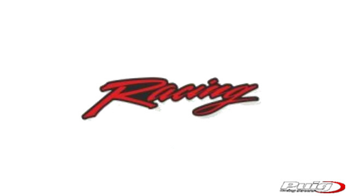 pack 10 unidades logos adhesivos vinilo con texto racing