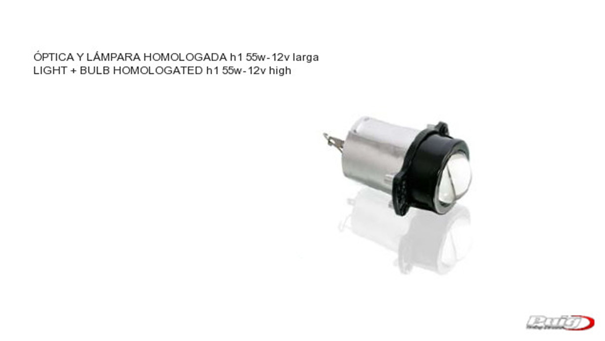 foco o faro con optica y lámpara homologada h3 55w-12v larga.