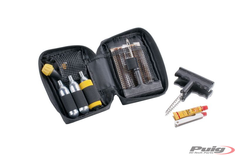 kit completo de reparación de pinchazos tubeless con mechas