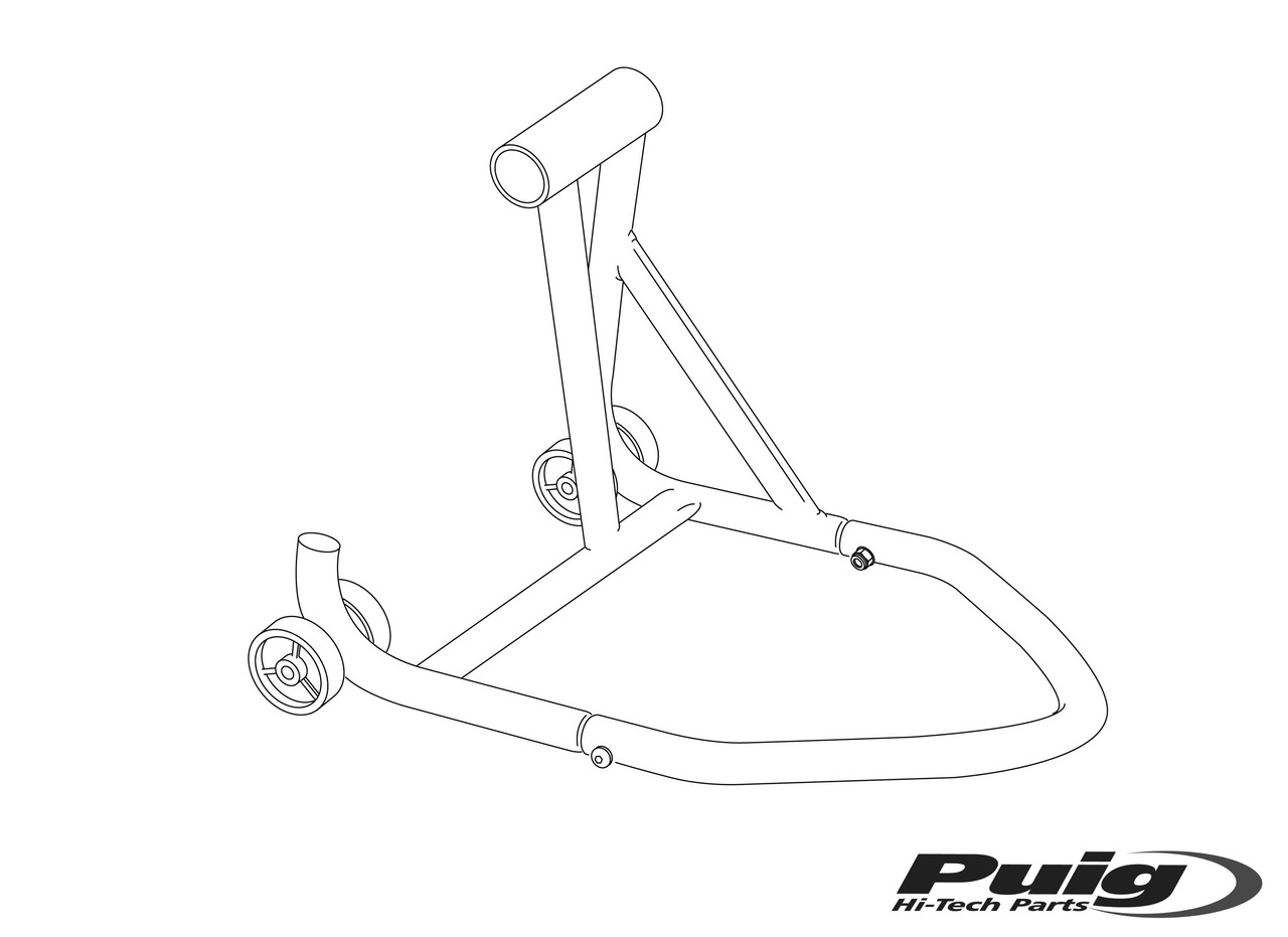 caballete trasero basculante monobrazo lado derecho con eje de 53mm