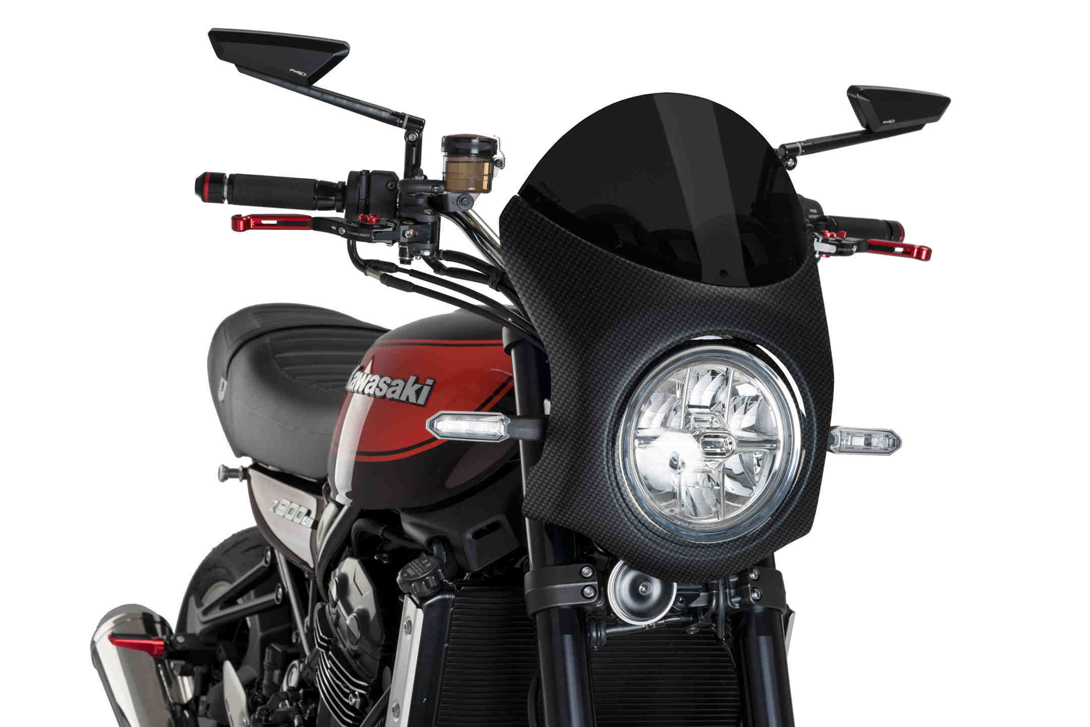 PUIG Cupula parabrisas semicarenado SIMIL CARBONO compatible con KAWASAKI Z900RS - Imagen 6 de 11