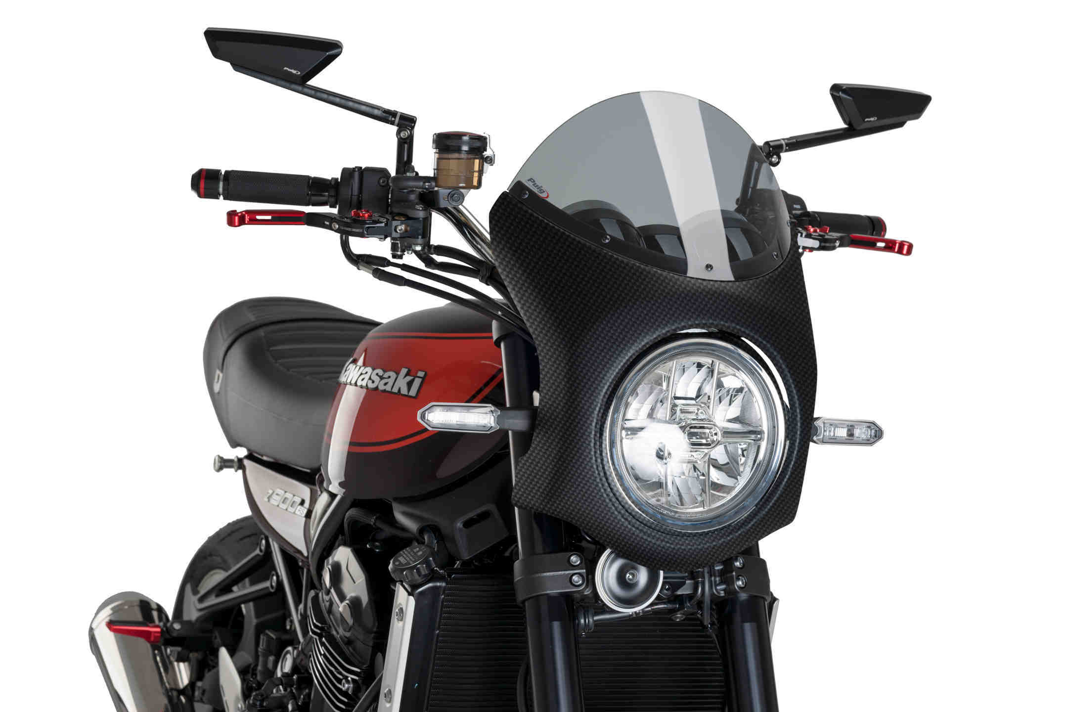 PUIG Cupula parabrisas semicarenado SIMIL CARBONO compatible con KAWASAKI Z900RS - Imagen 3 de 11