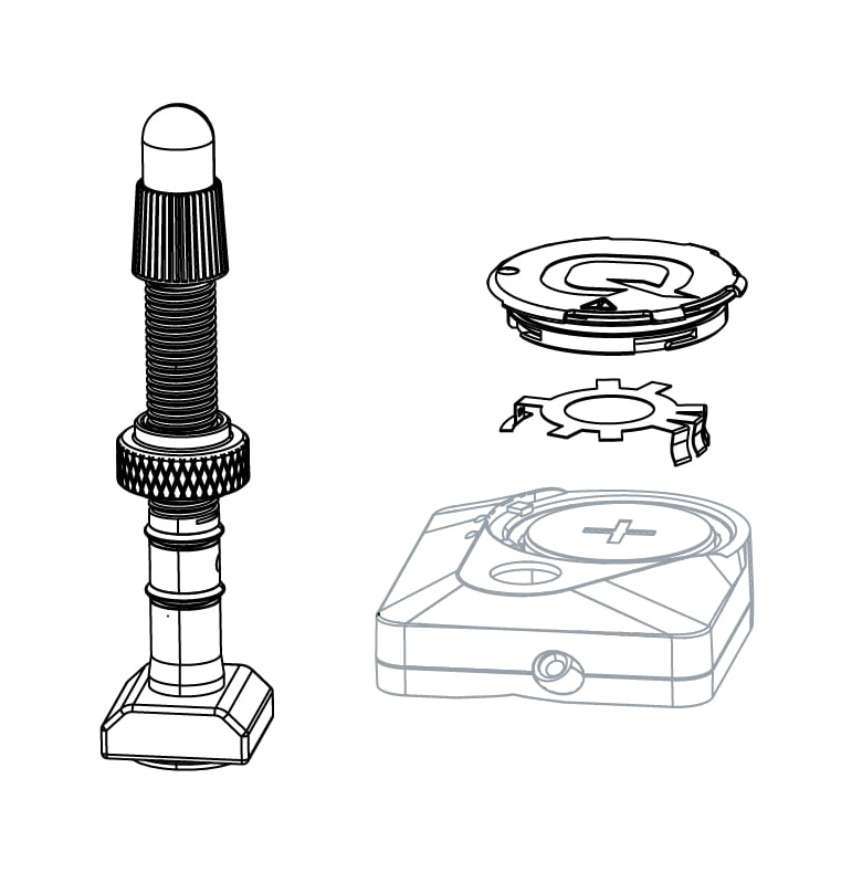 válvula de repuesto para sensor de presión con tapa de batería tyrewiz schrade (con llave valvula) (1u)