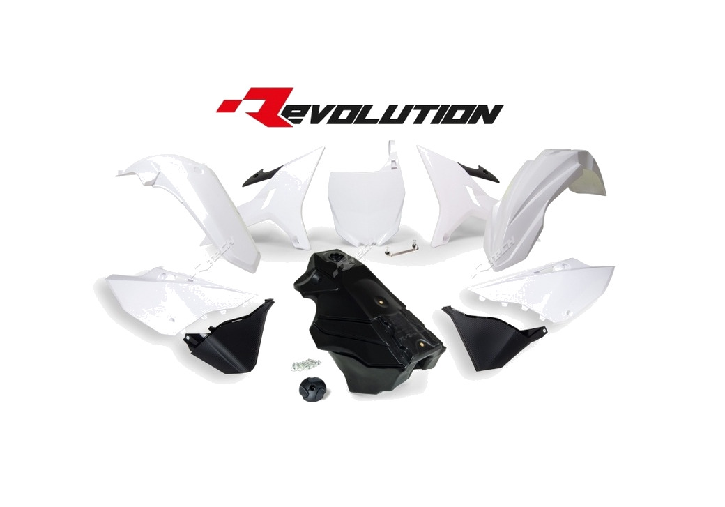 kit de plastica completo + tanque de combustible gasolina revolution