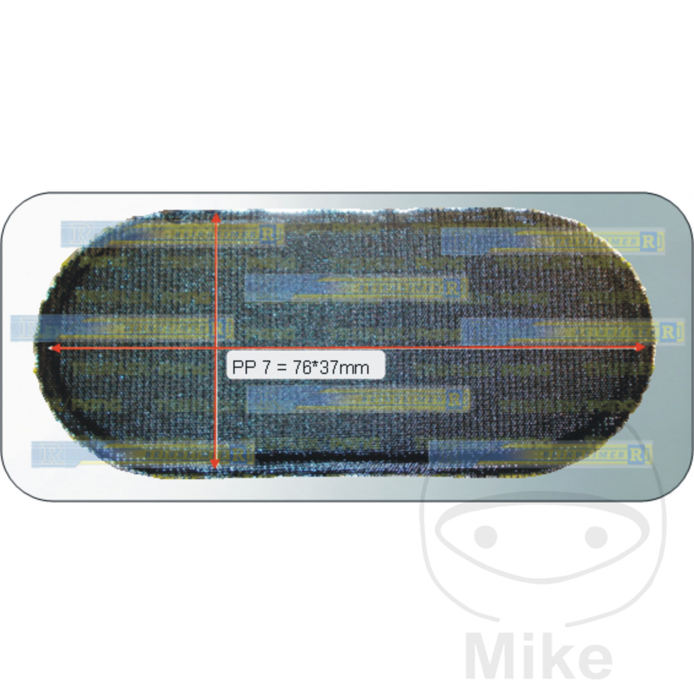 parche ovalado reparación cámara de aire 76x37mm