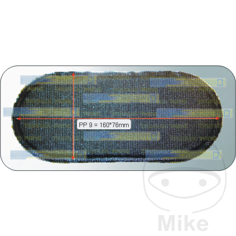 parche ovalado reparación cámara de aire 160x75mm