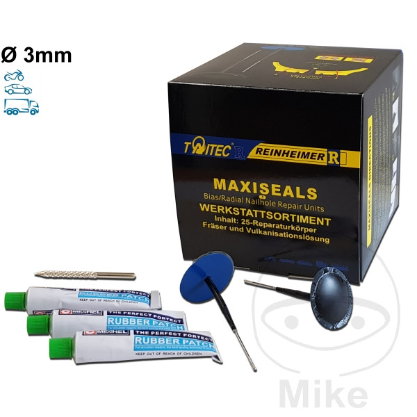 kit reparación pinchazos neumáticos tubeless moto maxi seal 3 mm