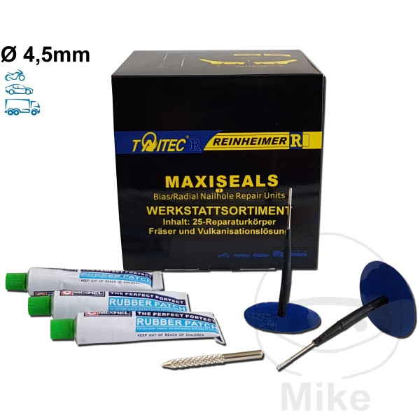 kit reparación pinchazos neumáticos tubeless moto maxi seal 4.5 mm