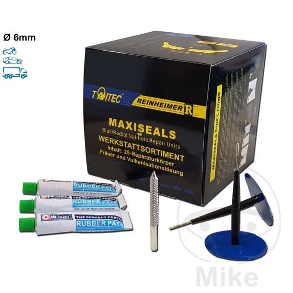 kit reparación pinchazos neumáticos tubeless moto maxi seal 6 mm