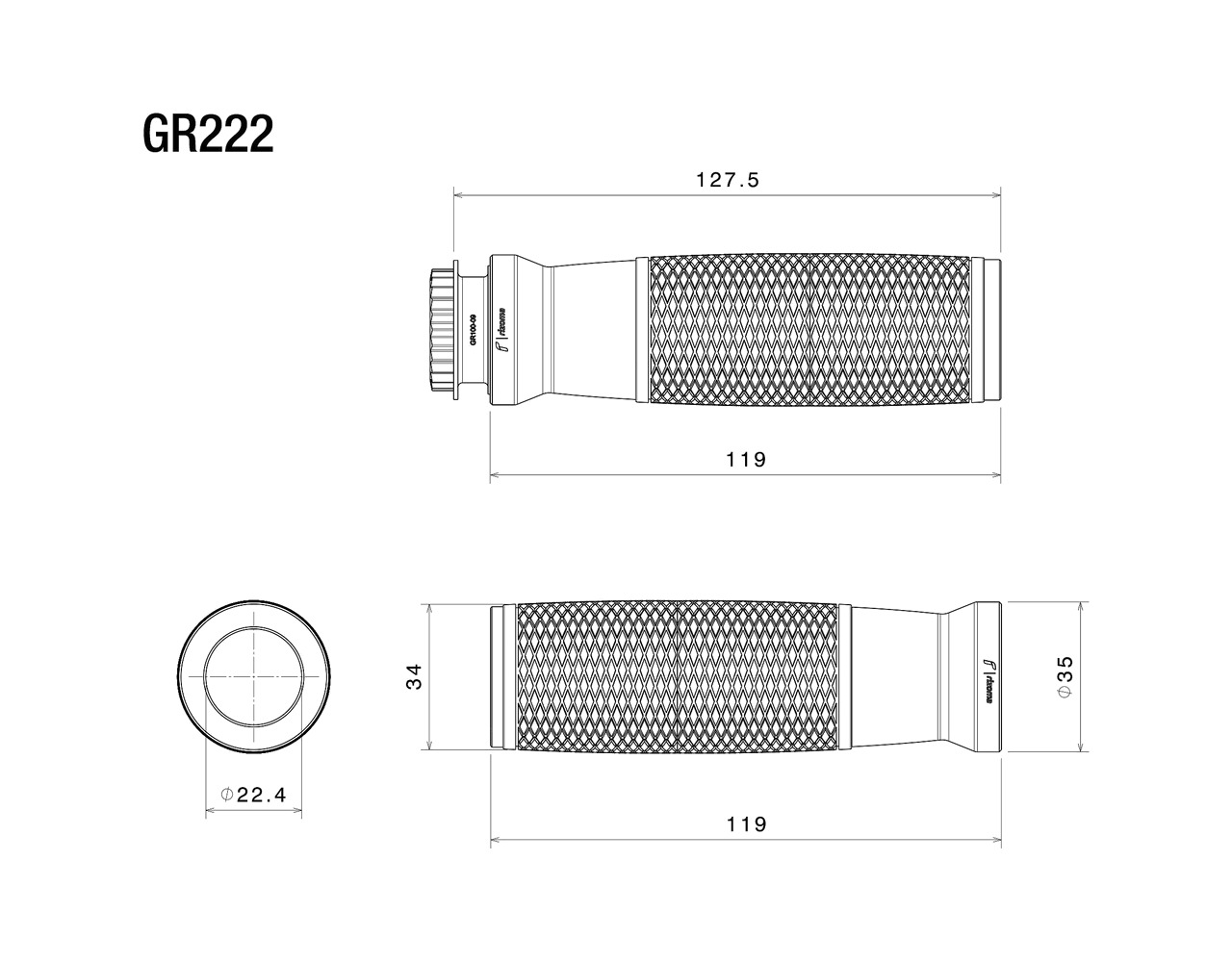 RIZOMA Puños para moto URLO (Ø 22 MM) compatible con compatible con DUCATI SCRAM - Picture 4 of 4
