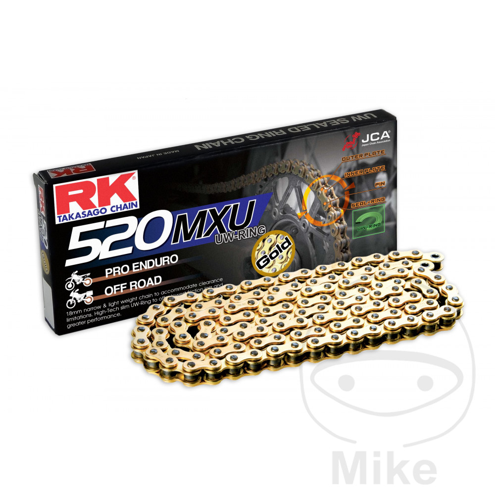 corrente aberta para motocicleta com engate de clipe uw-ring gb520mxu/114