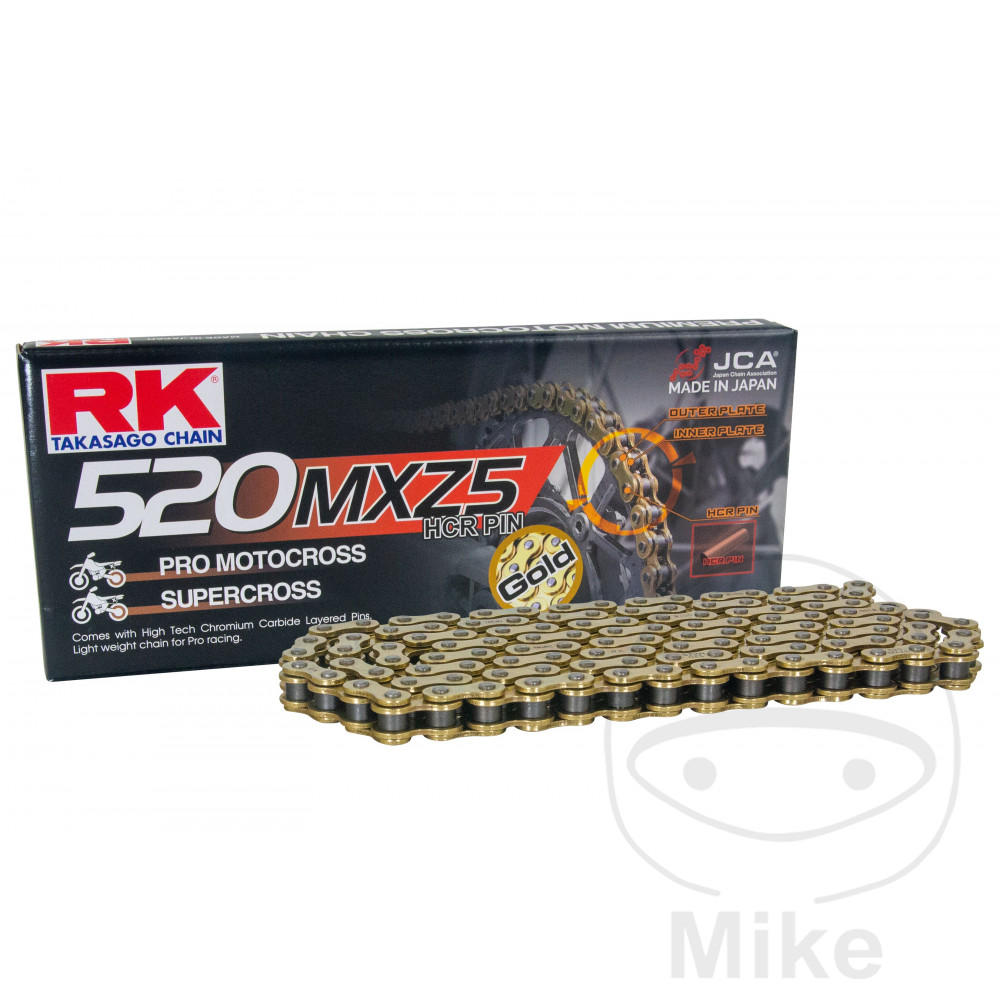 RK Open motorcycle chain with clip hitch without retainer GB520MXZ5/120 compatib - Picture 1 of 1