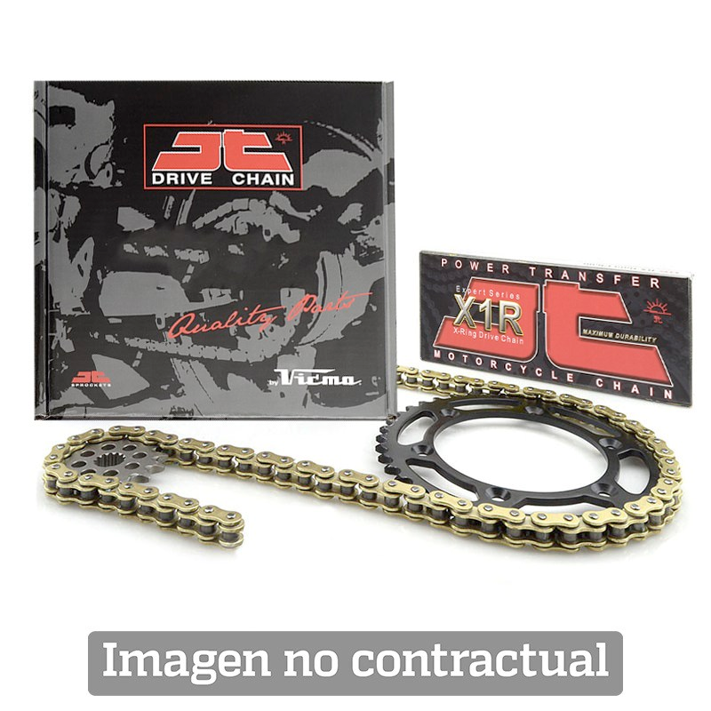 kit de transmisión de plato, piñón y cadena jt 525x1r para moto