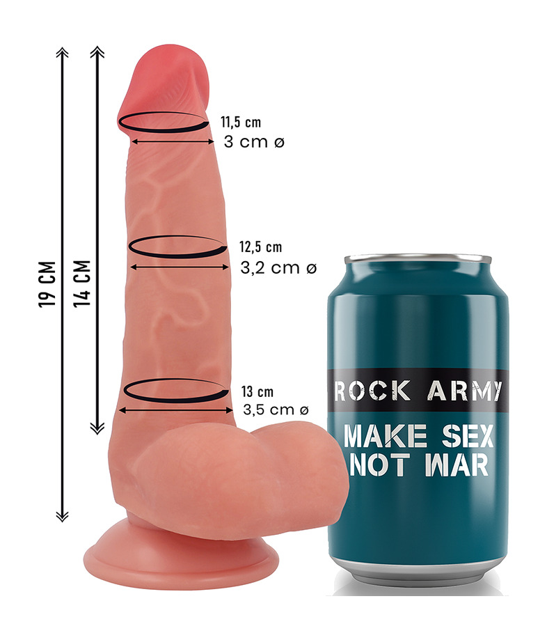 realistic dual density dildo with liquid silicone fox 19cm ø3,2cm