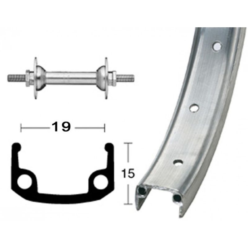 rueda completa delantera de aluminio 16 20 8.5 mm