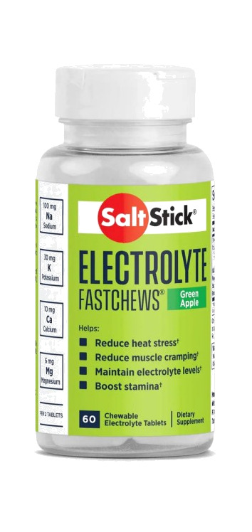 comprimidos masticables con electrolitos para deporte fastchews green apple 60u.