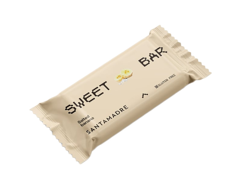 barrita energética sabor plátano y caramelo salado sm sweet bar 36 x 60g