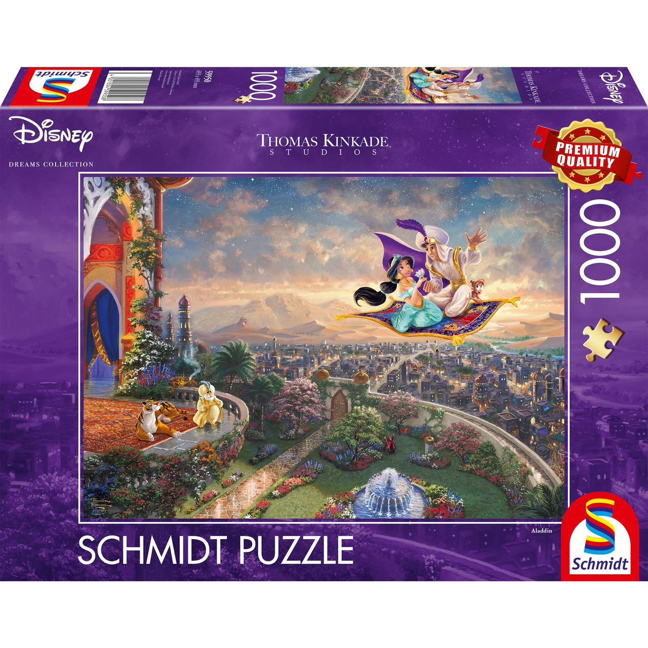 puzzle de 1000 piezas para adultos thomas-kinkade-studios disney aladdin 59950