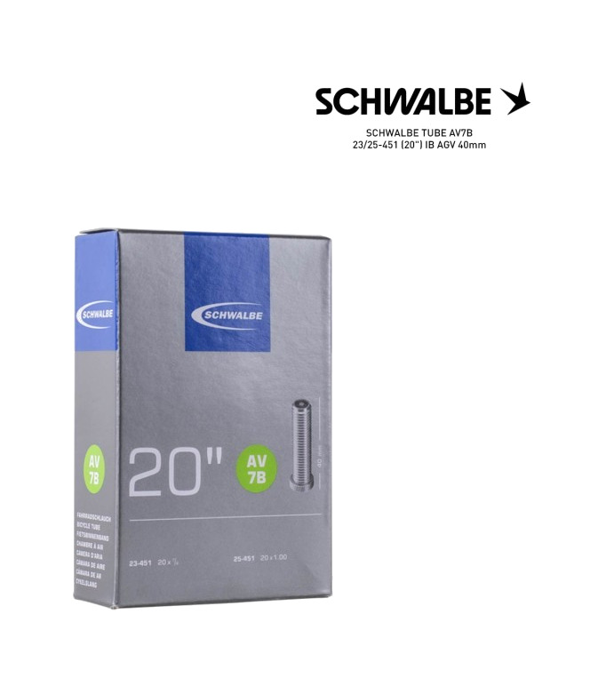 cámara de aire bicicleta av7b 23/25-451 (20") ib agv 40mm -