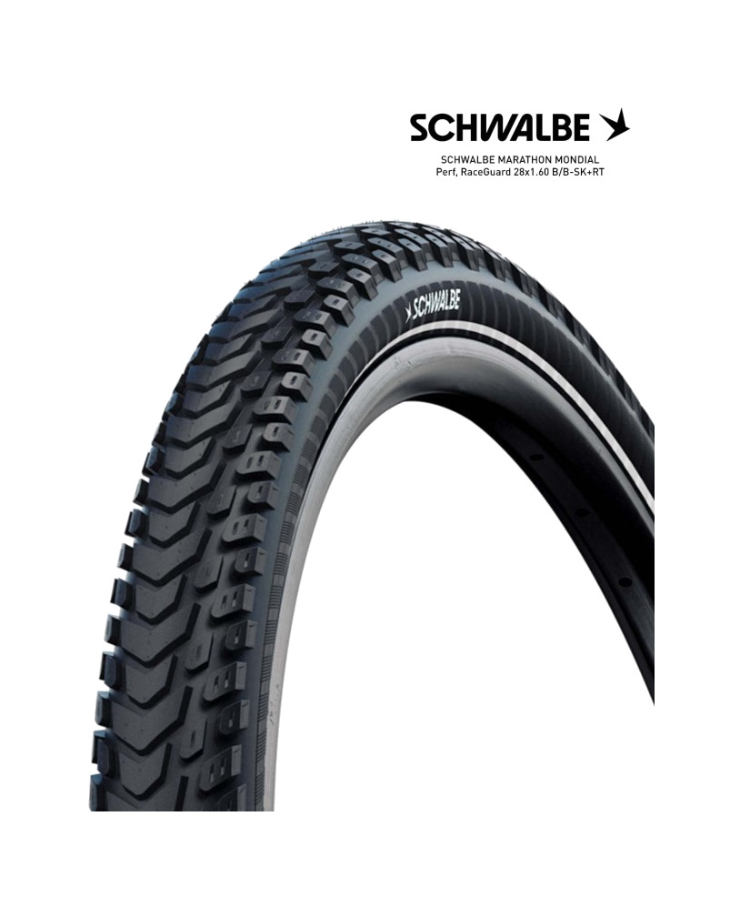 cubierta neumatico bicicleta marathon mondial perf raceguard 28x1.60 700x42c b/b-sk+rt