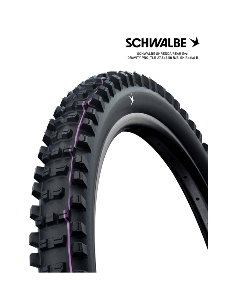 cubierta neumatico bicicleta shredda rear evo gravity pro tlr radial 27.5x2.50 b/b-sk