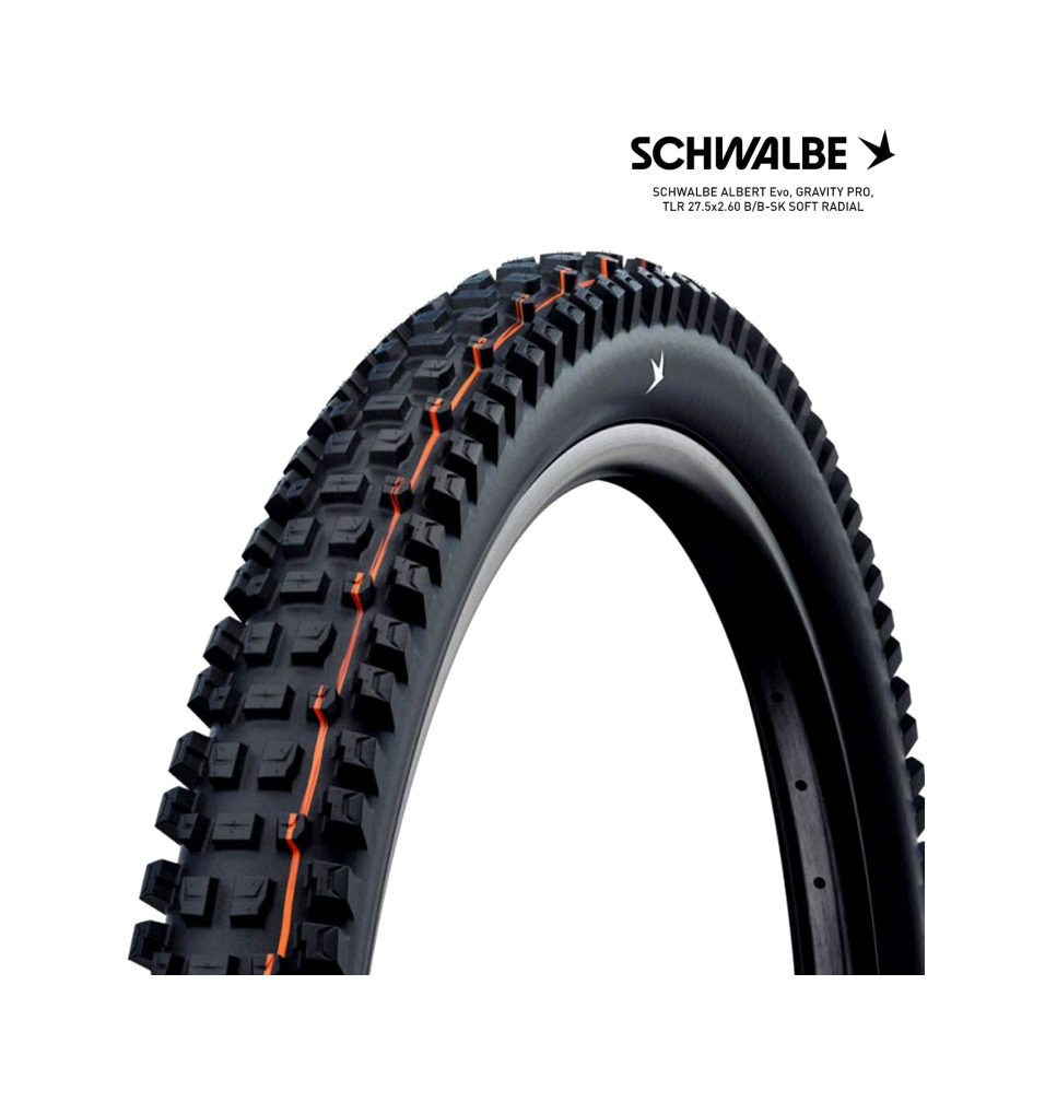 cubierta neumatico bicicleta albert evo 27.5 gravity pro soft radial 27.5x2.60 b/b-sk