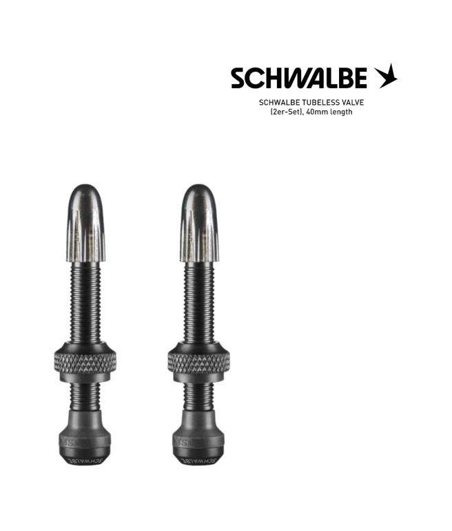 juego de válvulas tubeless 40mm presta, set of 2 black aluminium