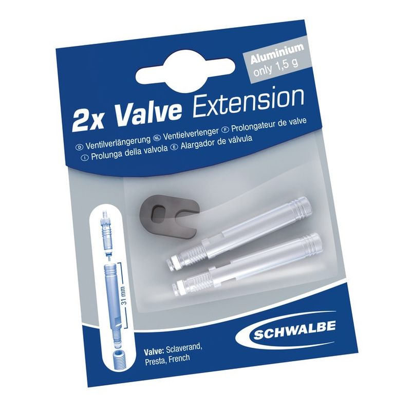 set de prolongador de válvula de aluminio  65 mm