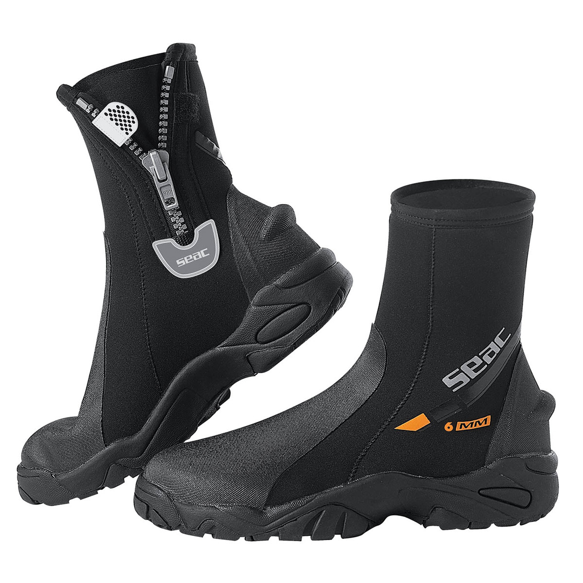 escarpines con suela de buceo pro boots hd with zip 6mm - seac sub