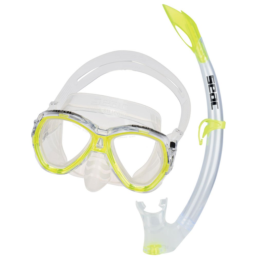 kit mascara y tubo con valvula snorkel buceo elba md