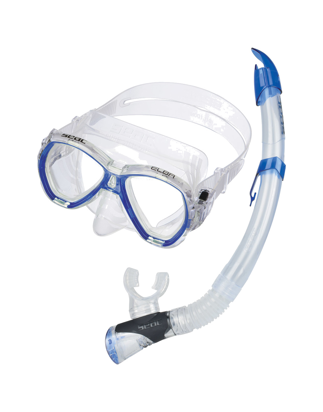 kit mascara y tubo con valvula snorkel buceo elba