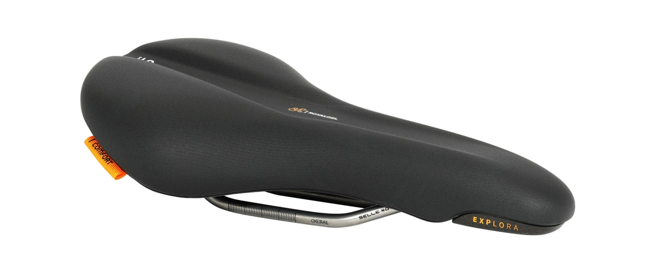sillin de bicicleta explora royalgel athletic unisex black soft touch 155mm