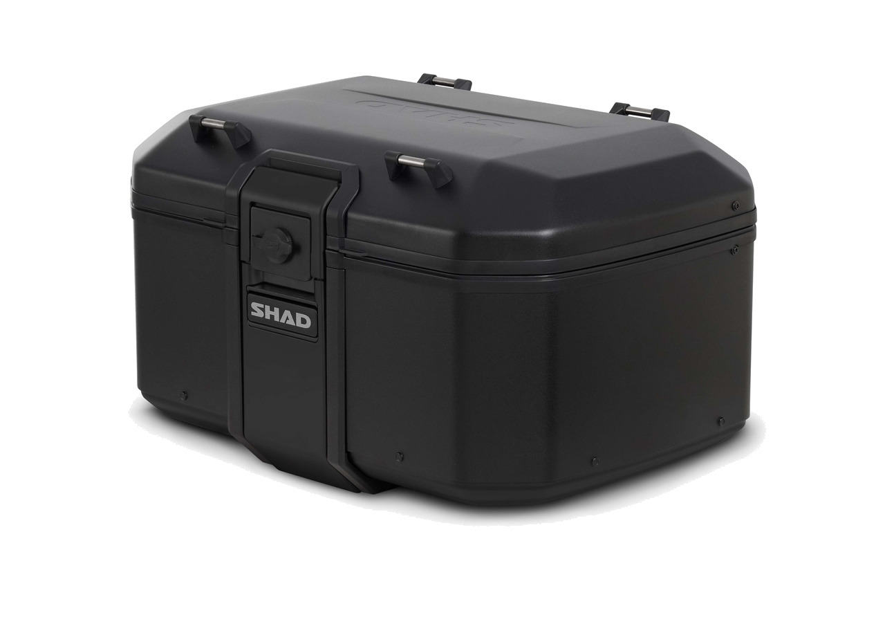 baul trasero o maleta para moto de aluminio tr55 terra pure black
