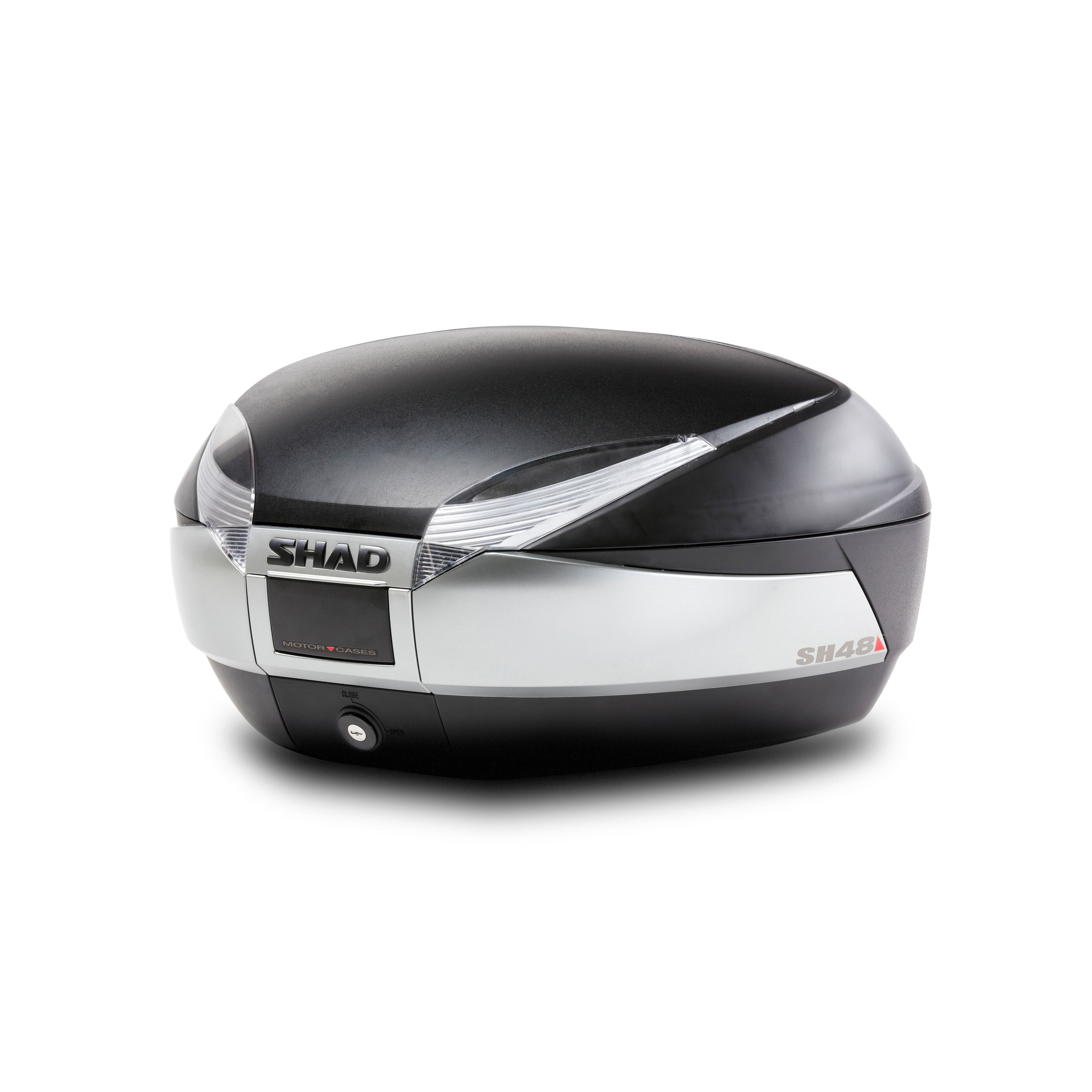 baul maleta trasera para moto sh48 titanium premium