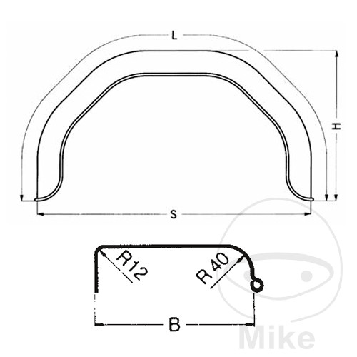 guardabarros de acero para remolque h400 b210 s1520