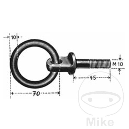 tornillo con argolla para sujeción de cargamento m10 x 45 mm