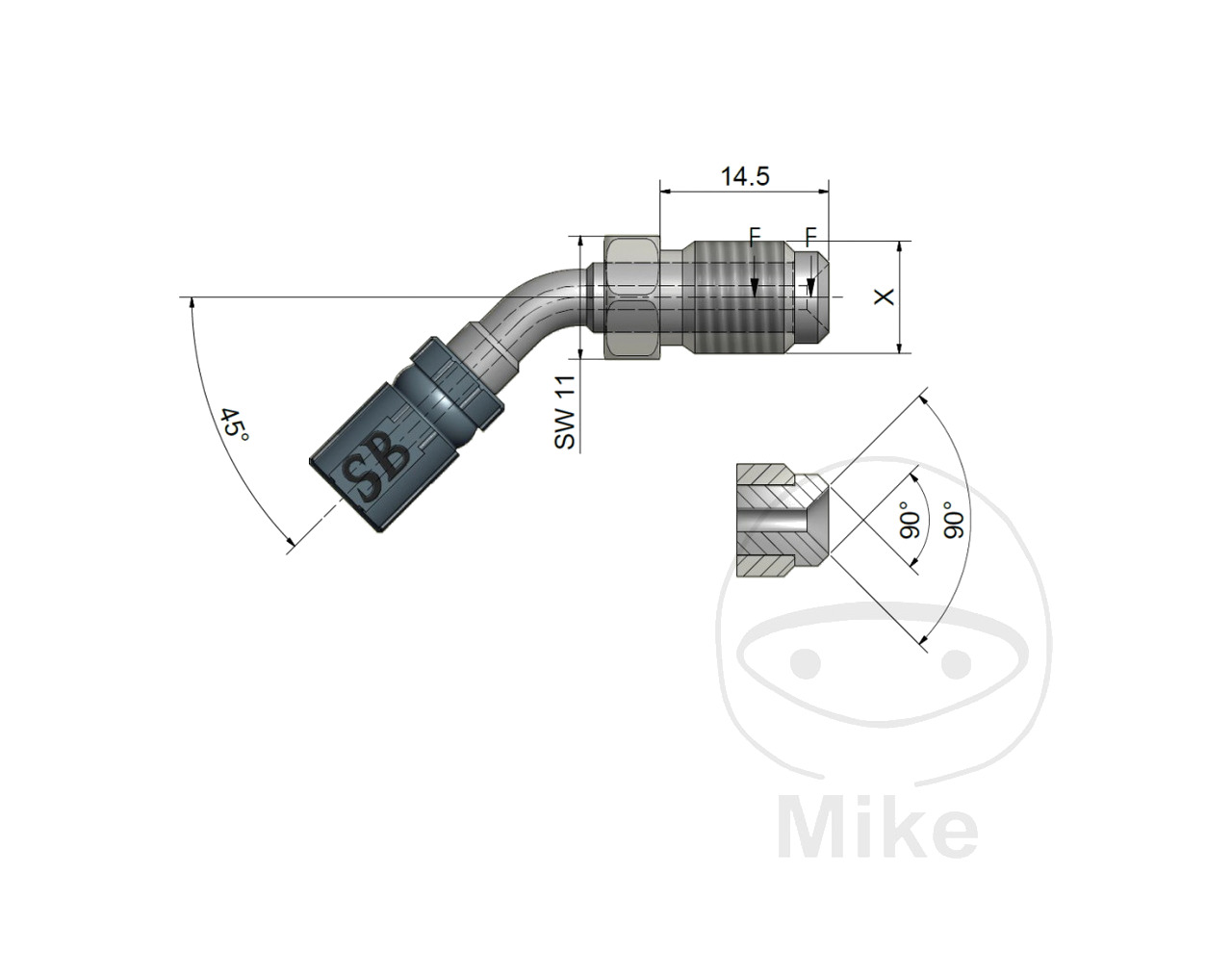 rosca exterior móvil  vario inox typ414 45 m10x1.00