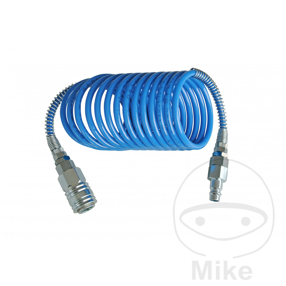manguera en espiral de aire comprimido con acoplamiento y boquilla pa 8x6 7.5 m