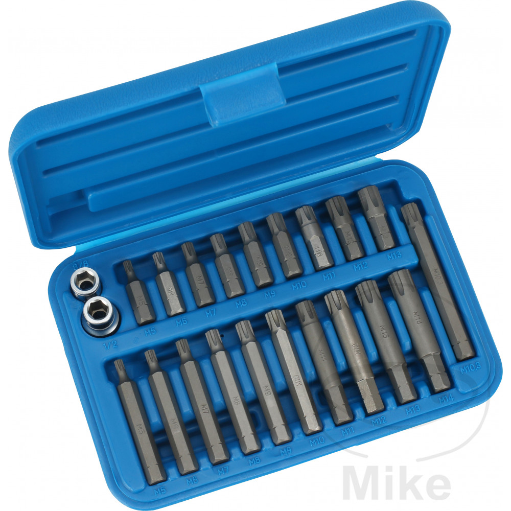 juego 22 puntas para tornillos ribe 10 mm m5-m14