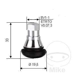 válvula de goma con funda para neumáticos de moto 11.3 mm tr412