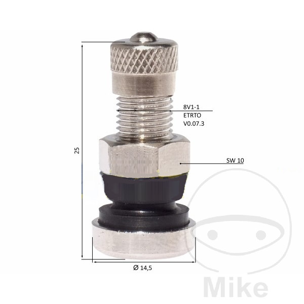 válvula metálica para neumático de coche ms 521 8.3 mm 26 mm