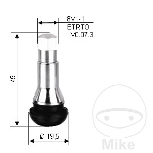 válvula de goma con manguito para neumáticos tr414 11.3 mm