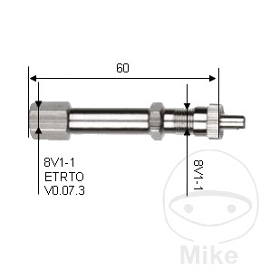 extensión de válvula recta 54 mm