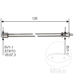 extensión de válvula recta 125 mm