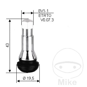 válvula de goma con manguito para neumáticos tr413 11.3 mm