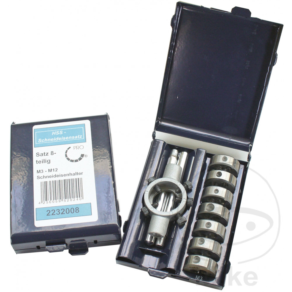 juego 8 matrices de corte m3-m12 d = 25 mm