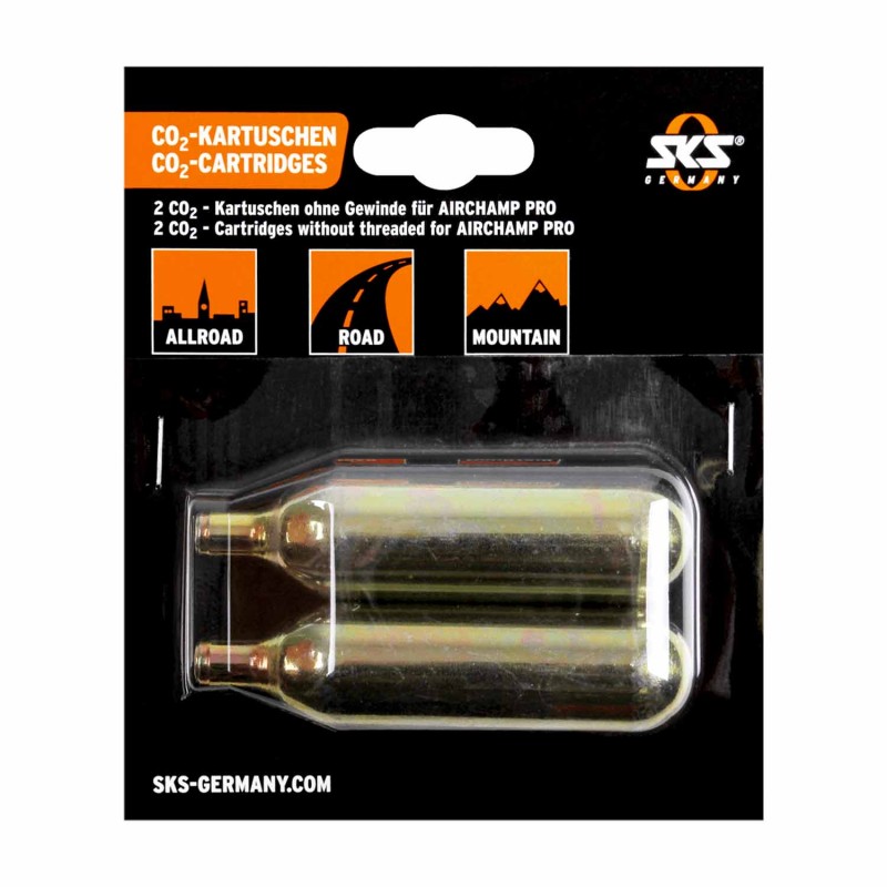 cartucho bombonas sin rosca 16g set for airchamp non-threaded 2 pcs co2
