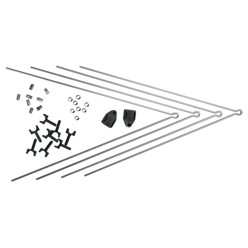 juego de varillas para guardabarros cromoplástico + accesorios delantero/trasero secu