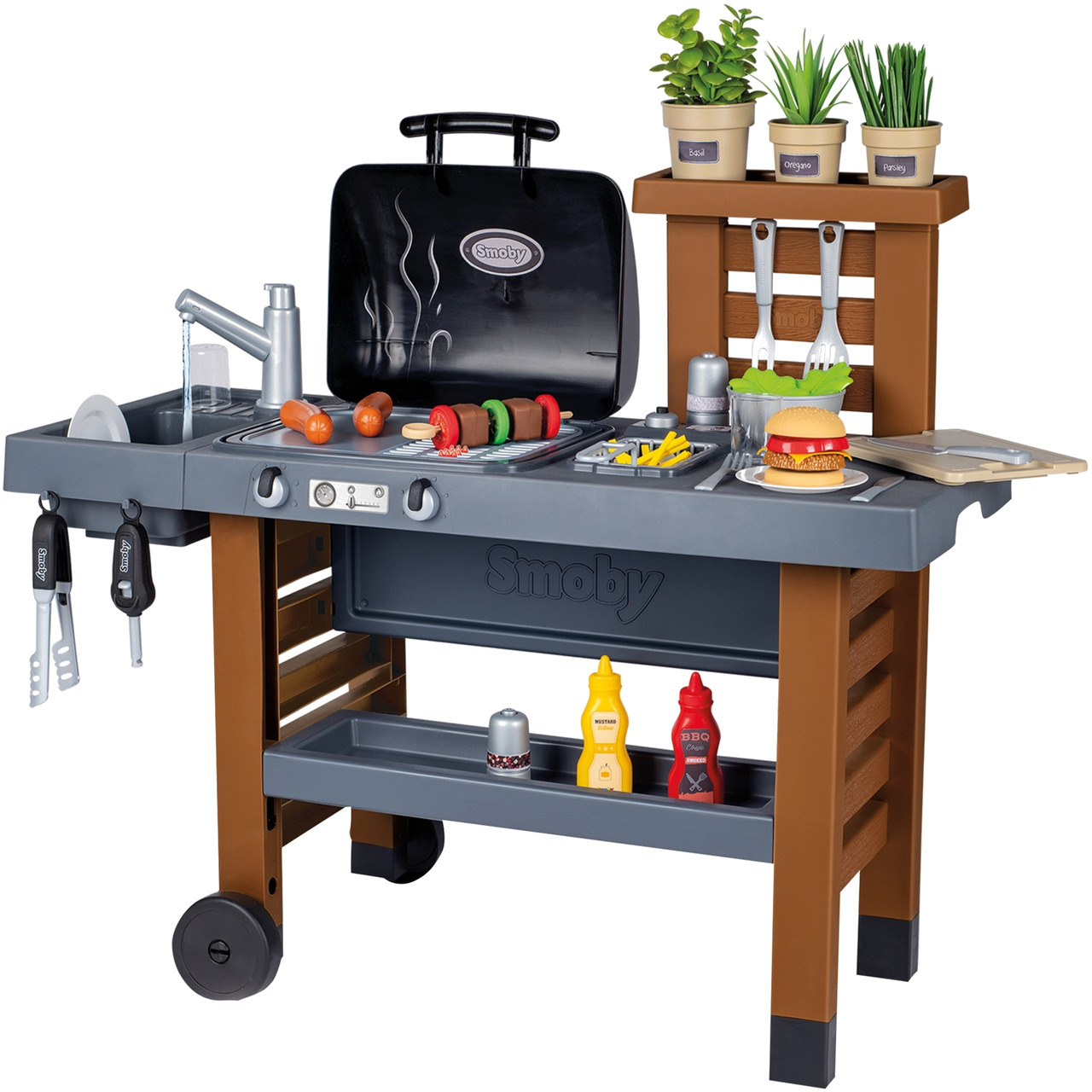outdoor toy kitchen with barbecue 7600312004